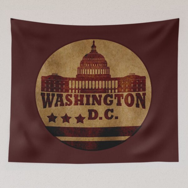 Item preview, Washington DC vintage White House Capitol building art designed and sold by Alexaltay.