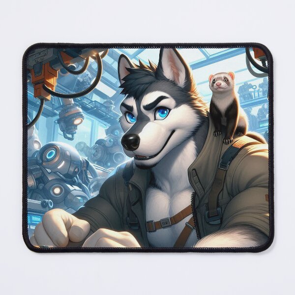 Item preview, Husky Mechanic and His Ferret Companion designed and sold by nikkolaus.