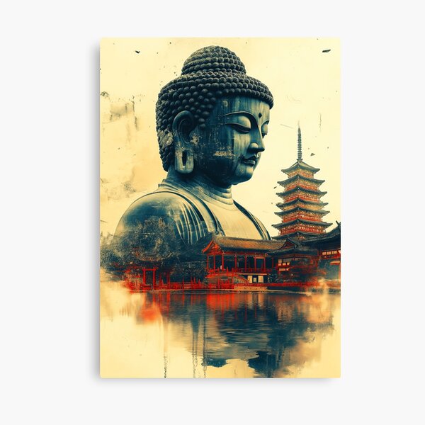 Item preview, Buddha In Oriental Temple Religious Design Art designed and sold by TheArtistOf2022.