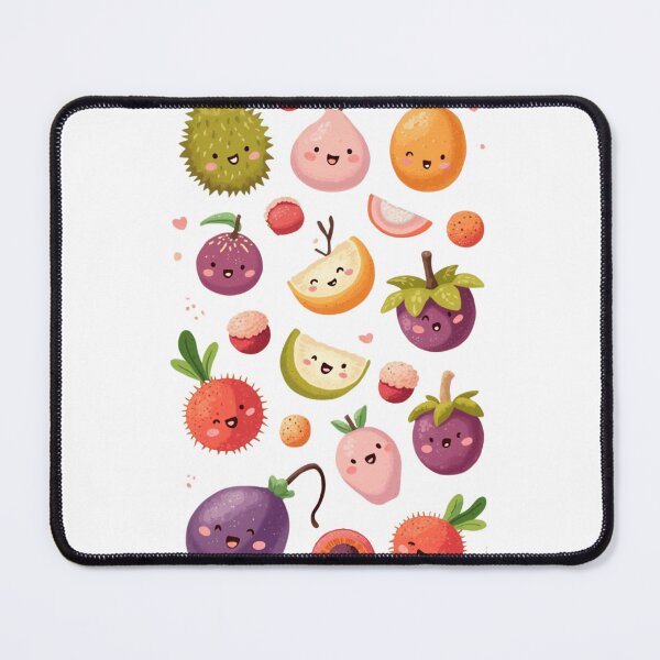 Item preview, Cute Kawaii Tropical Fruit Sticker Pack – Durian, Mangosteen, Lychee & More! designed and sold by KantaponEarth.