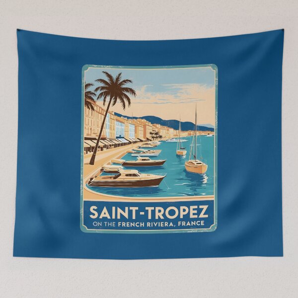 Item preview, A Vintage Illustration of Saint-Tropez - France  designed and sold by GoodOldVintage.