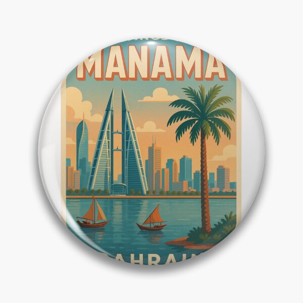 Item preview, Manama Bahrain Skyline with Boats and Palm Trees designed and sold by Places On Earth.