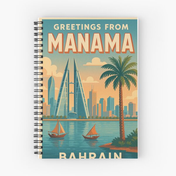 Item preview, Manama Bahrain Skyline with Boats and Palm Trees designed and sold by Places On Earth.