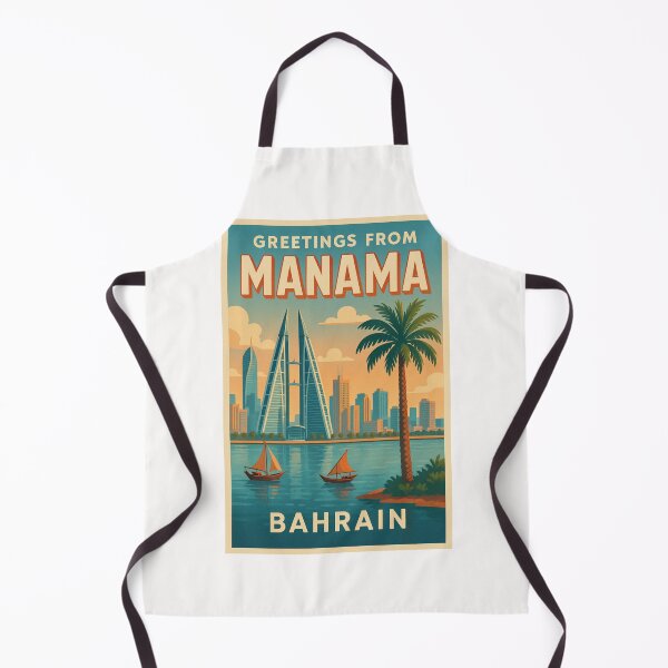 Item preview, Manama Bahrain Skyline with Boats and Palm Trees designed and sold by Places On Earth.