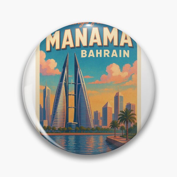 Item preview, Manama Bahrain Sunset Skyline and Seaside Promenade designed and sold by Places On Earth.