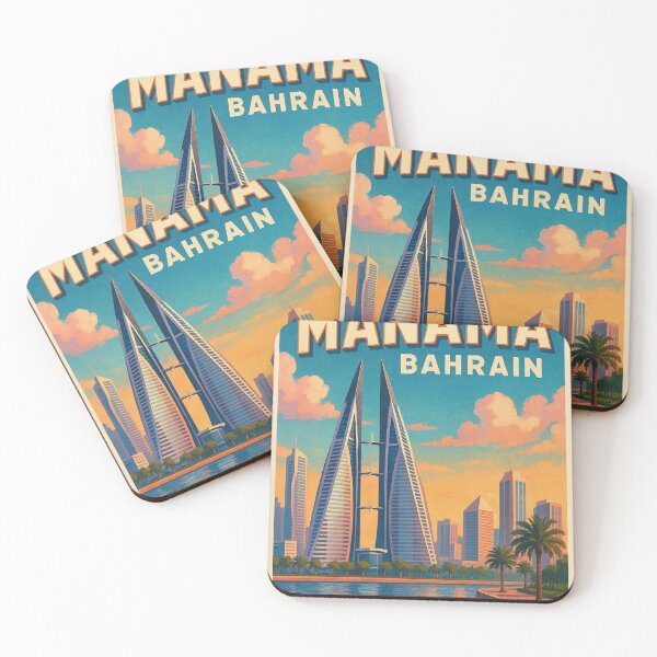 Item preview, Manama Bahrain Sunset Skyline and Seaside Promenade designed and sold by Places On Earth.