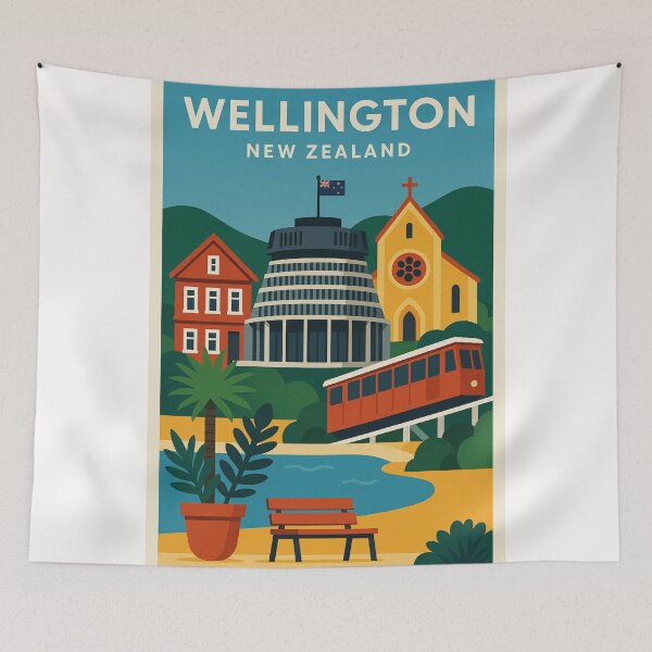 Item preview, Wellington Cable Car and Civic Icons of New Zealand designed and sold by Places On Earth.