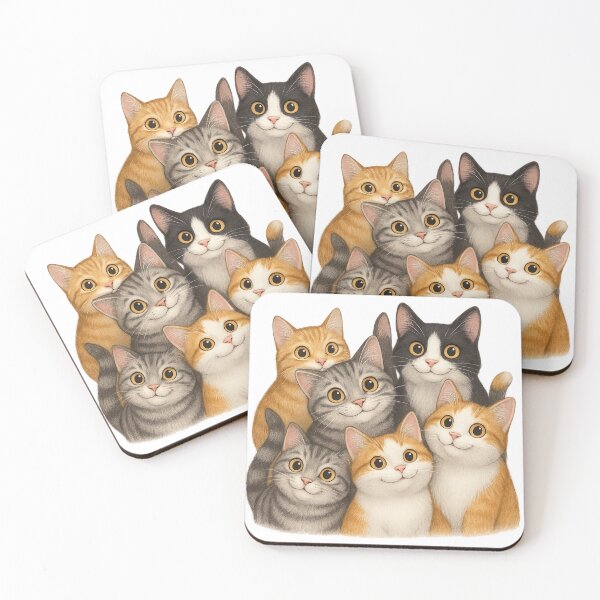 Item preview, Cute Cats Illustration – Smiling Colorful Cats for Posters and Gifts designed and sold by branaghbel.