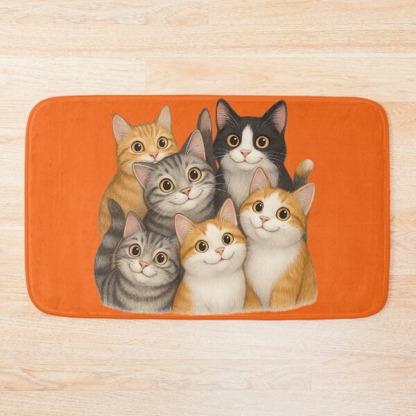 Item preview, Cute Cats Illustration – Smiling Colorful Cats for Posters and Gifts designed and sold by branaghbel.