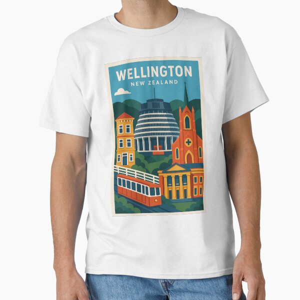 Item preview, Wellington Landmarks and Classic Red Cable Car designed and sold by Places On Earth.