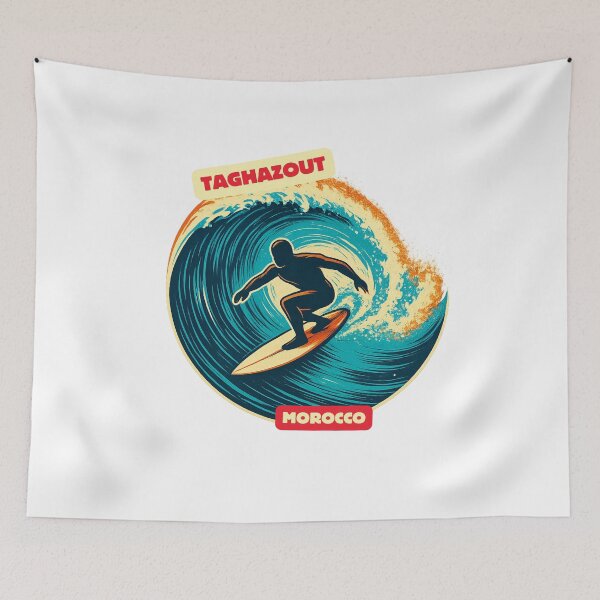 Item preview, Taghazout Surf - Retro Morocco Beach Art with Bold Wave Design designed and sold by Blurbean.