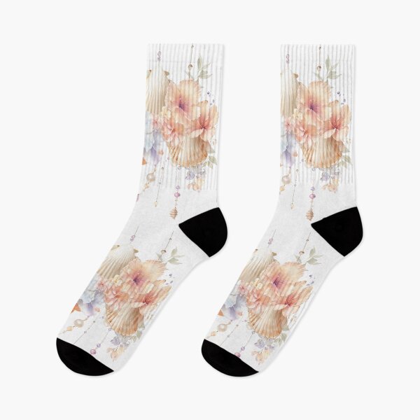 Item preview, Pastel Hibiscus Flowers and Shells Botanical Art designed and sold by Anastasiia Yurevych.