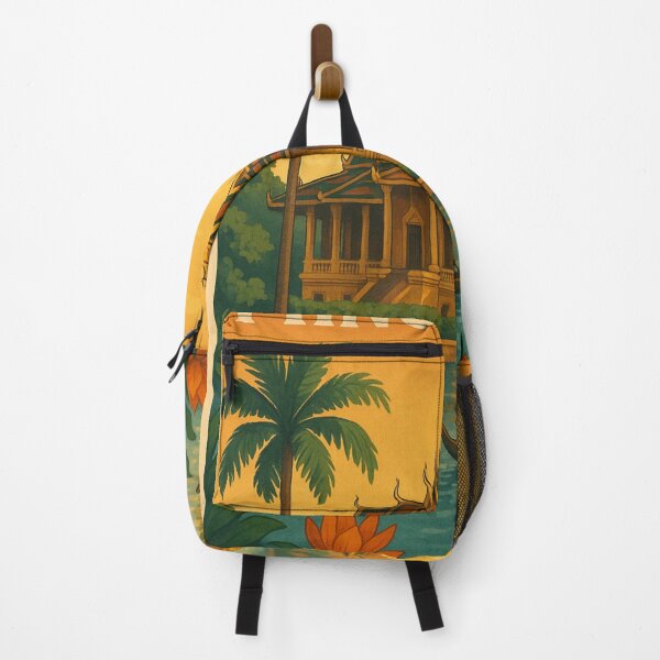 Item preview, Phnom Penh Riverside Temple and Lotus Flowers designed and sold by Places On Earth.