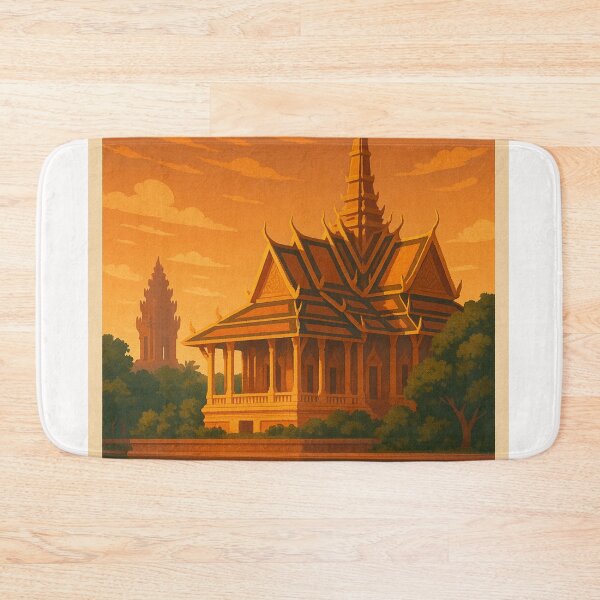 Item preview, Phnom Penh Sunset Temple Reflection Scene designed and sold by Places On Earth.