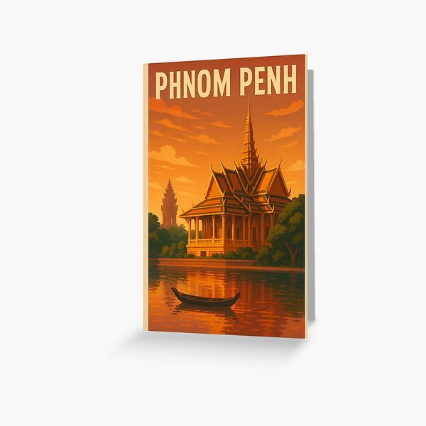 Item preview, Phnom Penh Sunset Temple Reflection Scene designed and sold by Places On Earth.