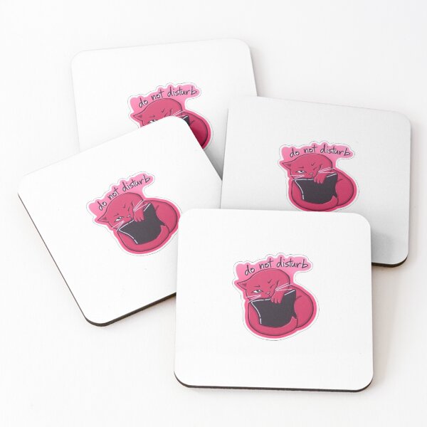 Item preview, Do Not Disturb Cat Sticker – Burgundy Cat with Black Pillow designed and sold by Gscode.
