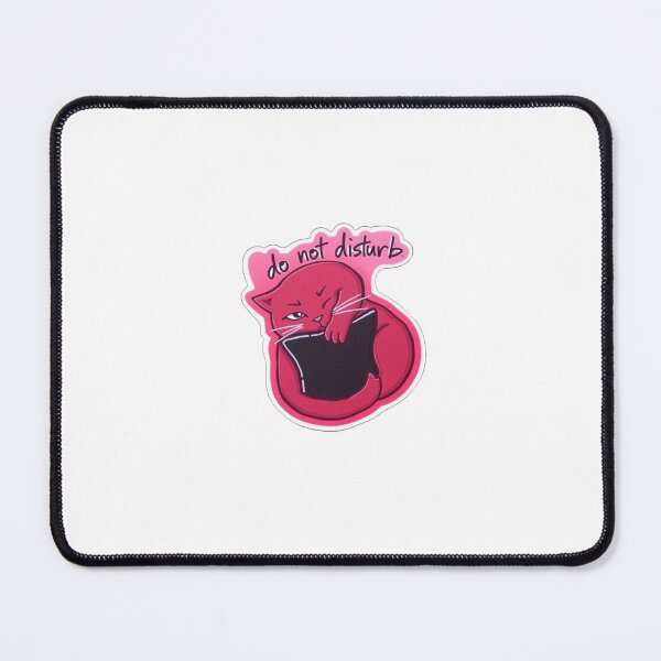 Item preview, Do Not Disturb Cat Sticker – Burgundy Cat with Black Pillow designed and sold by Gscode.