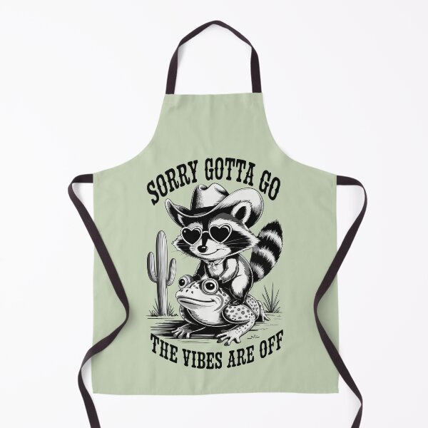 Item preview, Funny Product Raccoon as Cowboy and Frogs- SORRY GOTTA GO THE VIBES ARE OFF designed and sold by Gadget80.