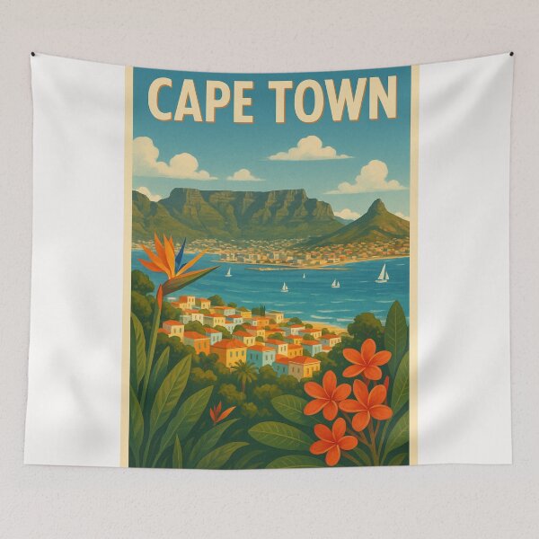 Item preview, Cape Town Hillside View with Table Mountain and Flowers designed and sold by Places On Earth.