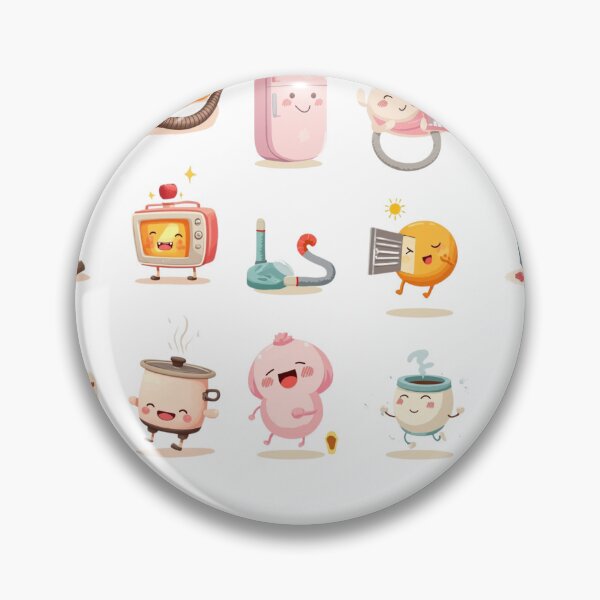 Item preview, Cute Kawaii Home Appliances Sticker Pack – Adorable Fridge, Vacuum, Toaster & More! designed and sold by KantaponEarth.