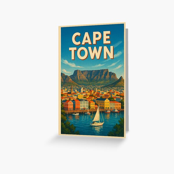 Item preview, Cape Town Harbor with Sailboats and Table Mountain designed and sold by Places On Earth.