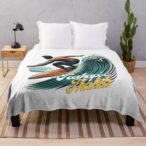 Item preview, Teahupoʻo Surf - Retro Tahiti Wave Art with Bold Surfer Design designed and sold by Blurbean.