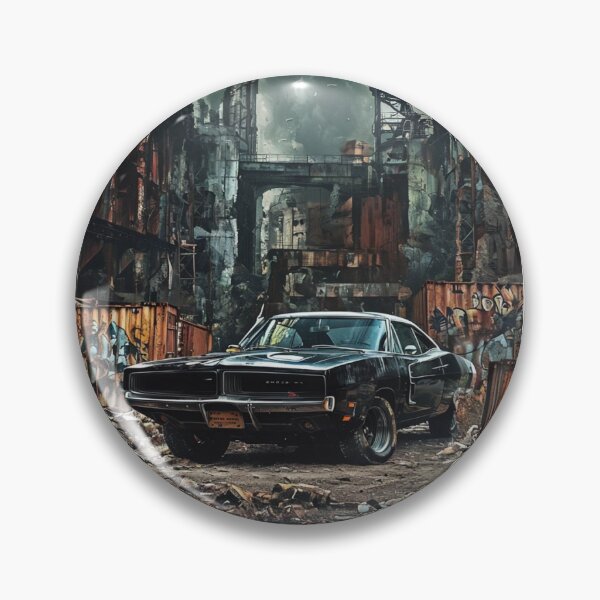 Item preview, Dodge Charger in an Industrial Wasteland | Post-Apocalyptic Car Art designed and sold by DopDropArt.