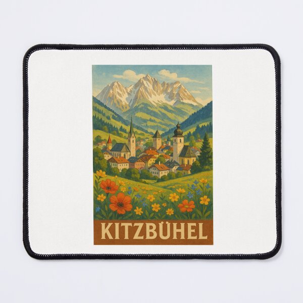 Item preview, Kitzbühel Austria with Alpine Peaks and Spring Flowers designed and sold by Places On Earth.
