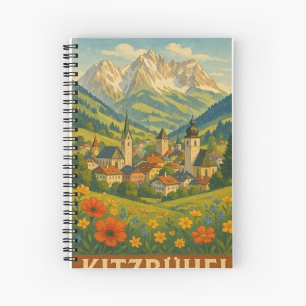 Item preview, Kitzbühel Austria with Alpine Peaks and Spring Flowers designed and sold by Places On Earth.