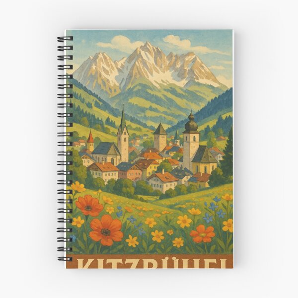 Item preview, Kitzbühel Austria with Alpine Peaks and Spring Flowers designed and sold by Places On Earth.