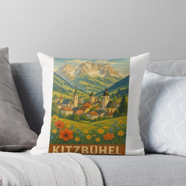 Item preview, Kitzbühel Austria with Alpine Peaks and Spring Flowers designed and sold by Places On Earth.