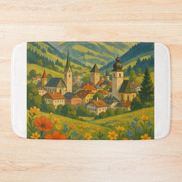 Item preview, Kitzbühel Austria with Alpine Peaks and Spring Flowers designed and sold by Places On Earth.