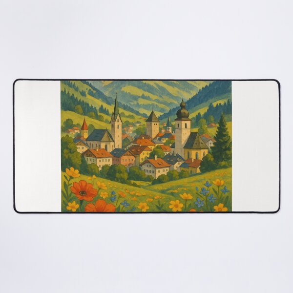Item preview, Kitzbühel Austria with Alpine Peaks and Spring Flowers designed and sold by Places On Earth.