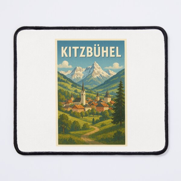 Item preview, Kitzbühel Village and Steeples beneath Austrian Alps designed and sold by Places On Earth.
