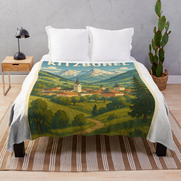 Item preview, Kitzbühel Village and Steeples beneath Austrian Alps designed and sold by Places On Earth.