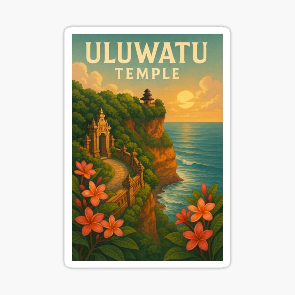 Aperçu de l'œuvre Sentier du temple d'Uluwatu au coucher du soleil à Bali créée et vendue par Places On Earth.