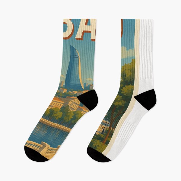 Item preview, Baku Boulevard with Flame Towers and Seaside Promenade designed and sold by Places On Earth.
