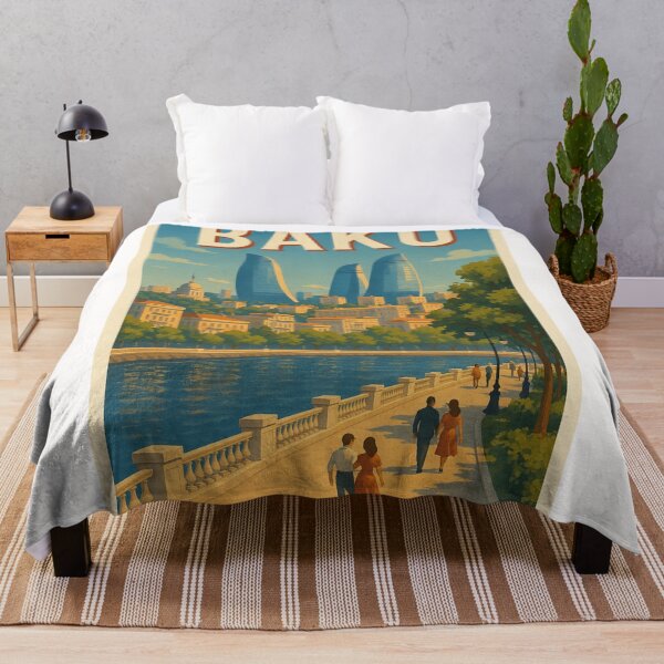 Item preview, Baku Boulevard with Flame Towers and Seaside Promenade designed and sold by Places On Earth.
