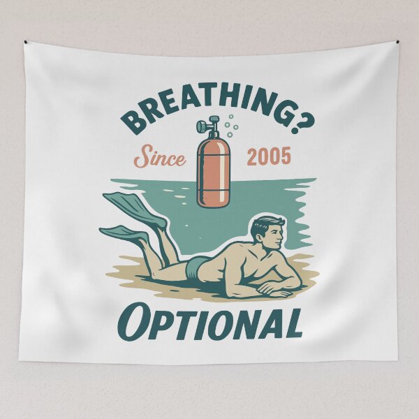 Item preview, Breathing Optional Diver Ocean Sea designed and sold by LuminOrb.