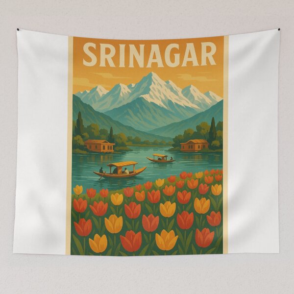 Item preview, Srinagar Tulips and Shikara Boats on Dal Lake designed and sold by Places On Earth.
