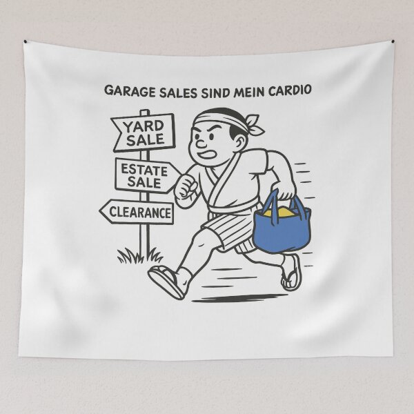 Item preview, Garage Sales Are My Cardio Retro Style designed and sold by LuminOrb.