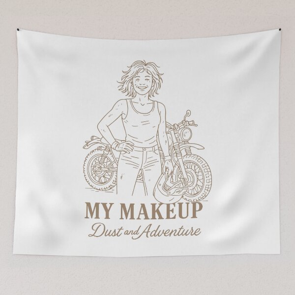Item preview, Mein Makeup Dust And Adventure Bikerin designed and sold by LuminOrb.