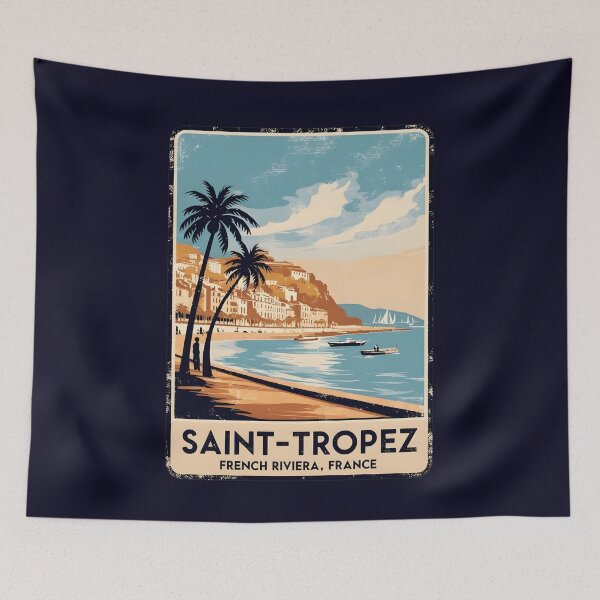 Item preview, A Vintage Illustration of Saint-Tropez - France  designed and sold by GoodOldVintage.