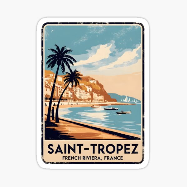 Item preview, A Vintage Illustration of Saint-Tropez - France  designed and sold by GoodOldVintage.