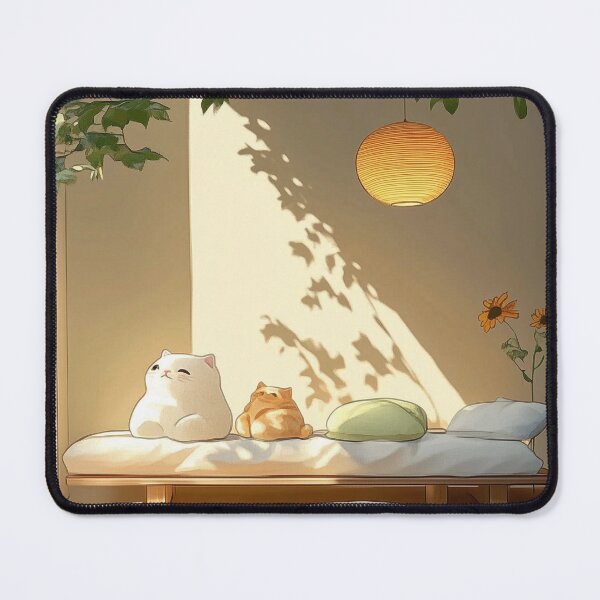 Item preview, Two cats resting comfortably on a chair on the floor designed and sold by ModHaven.