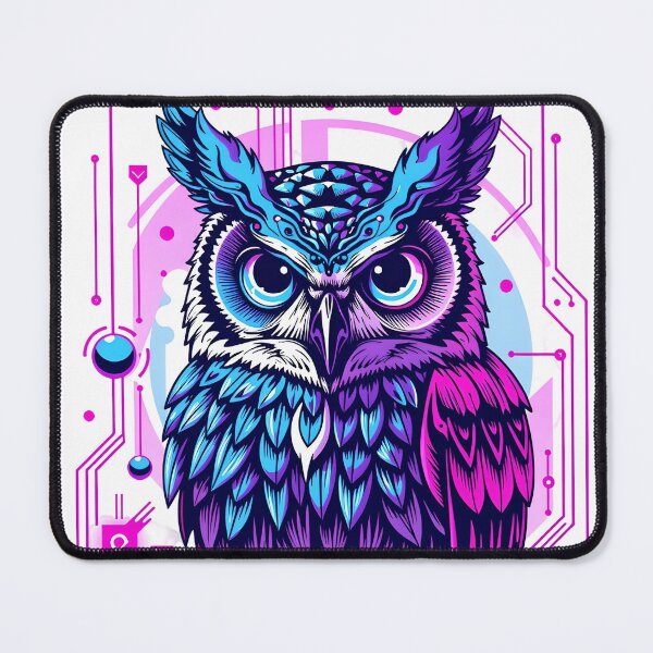 Item preview, Neon Cyber Owl – Futuristic Animal Spirit in Circuit World designed and sold by Field-23.