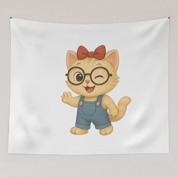 Item preview, Winking Cute Cat with Glasses designed and sold by JoynestStudioCo.