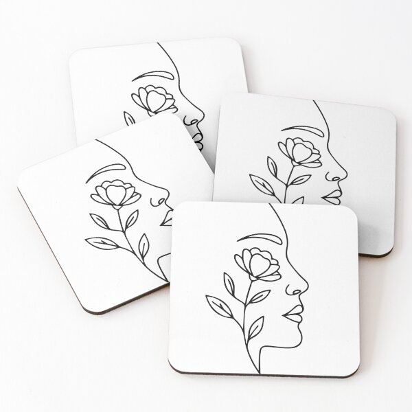 Item preview, Woman Profile with flowers profile designed and sold by LuckyStep.
