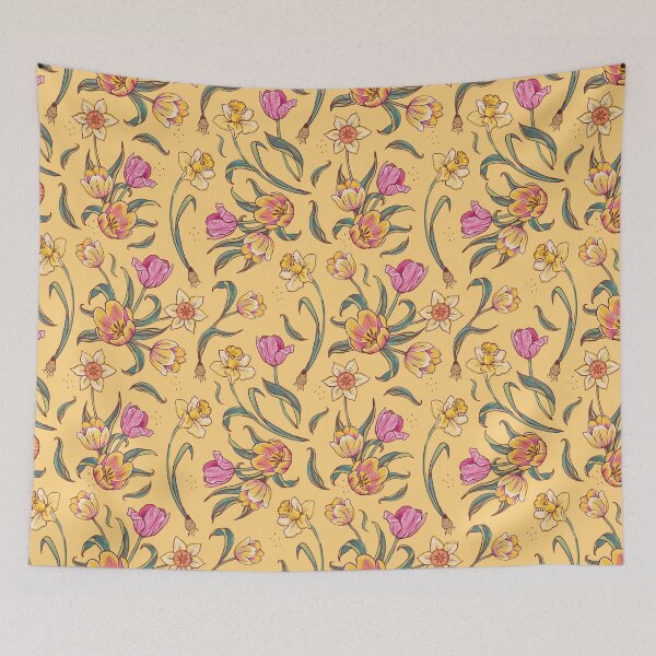 Item preview, Tulips and Daffodils on Golden Yellow designed and sold by Angie Spurgeon.