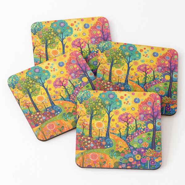 Item preview, Bright Neon Garden Landscape, Colorful Floral designed and sold by Neika Shimm Designs.